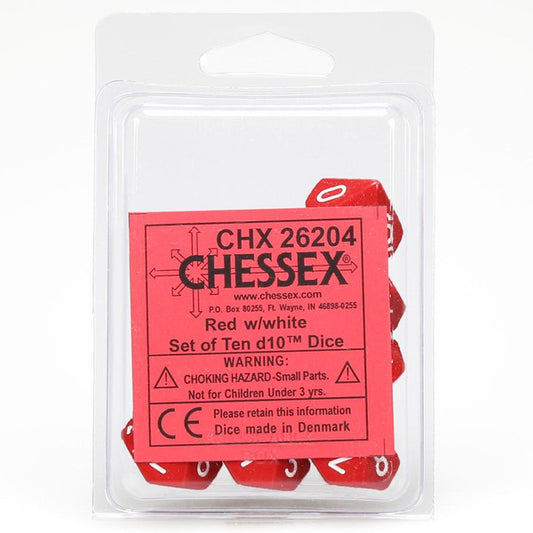 Opaque: D10 - Red/White (10)