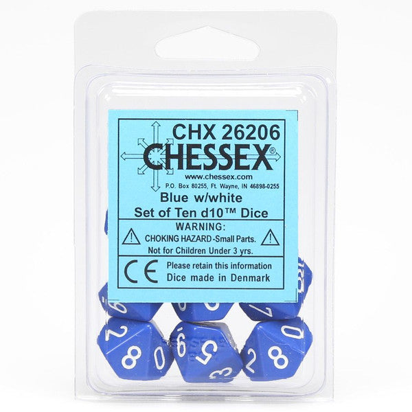 Opaque: D10 - Blue/White (10)