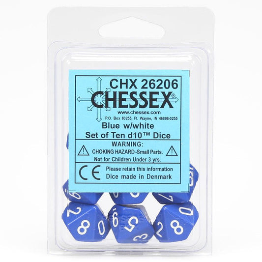 Opaque: D10 - Blue/White (10)