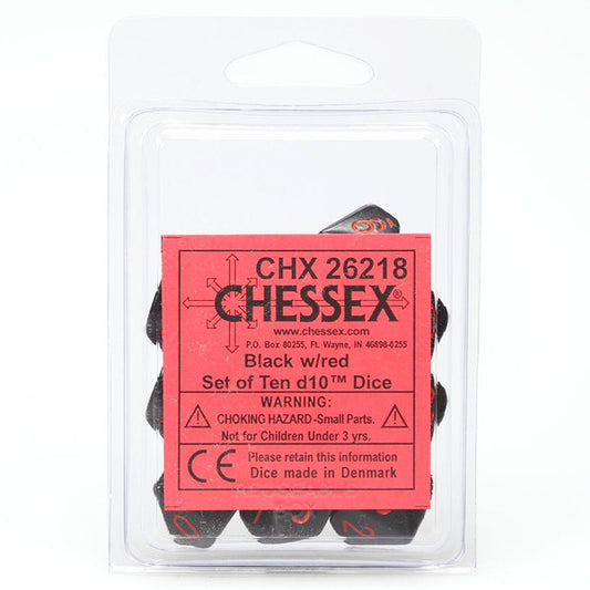 Opaque: D10 - Black/Red (10)