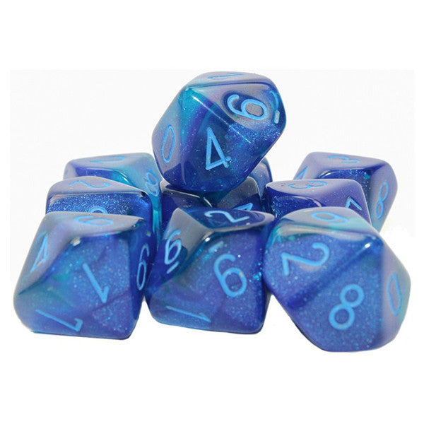 Gemini: D10 - Blue-Blue/Light Blue Luminary (10 dice)