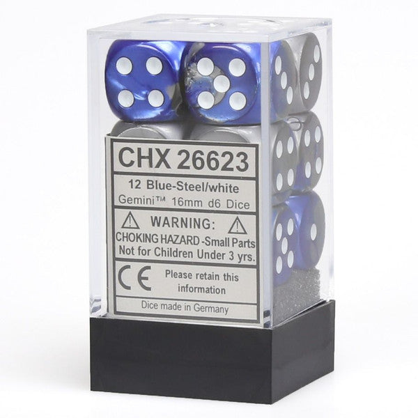Gemini: 16mm D6 - Blue Silver/White (12)