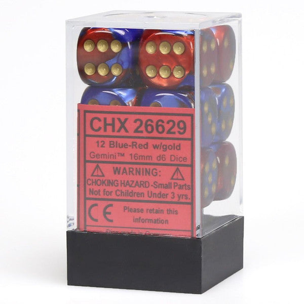 Gemini: 16mm D6 - Blue Red/Gold (12)