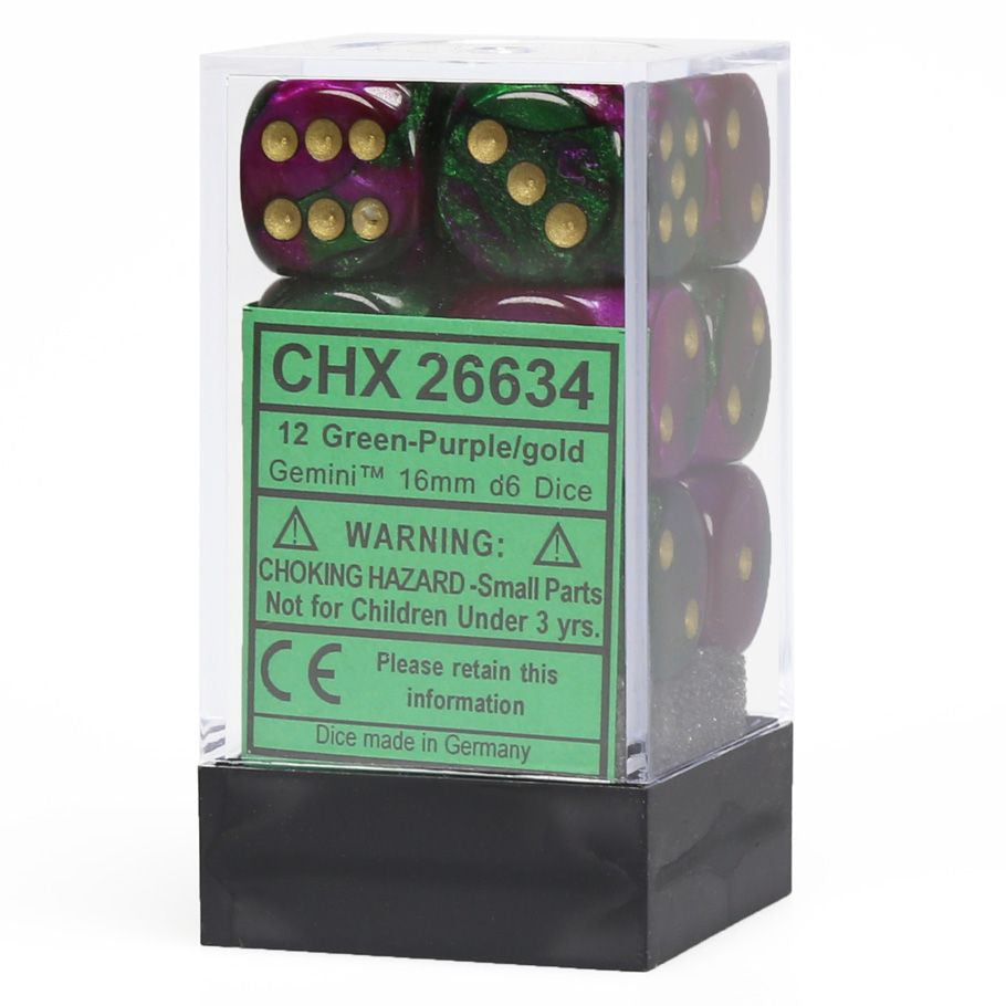 Gemini: 16mm D6 - Green Purple Gold/Black (12)