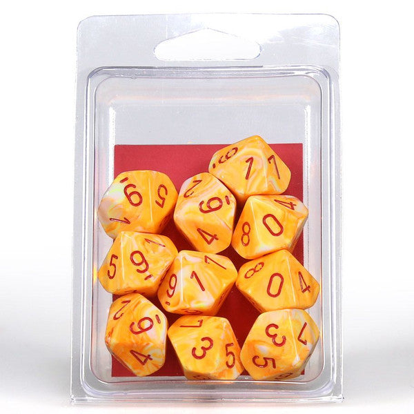 Festive: D10 - Sunburst/Red (10 dice)