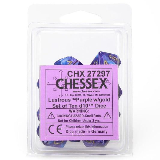 Lustrous: D10 - Purple/Gold (10 dice)