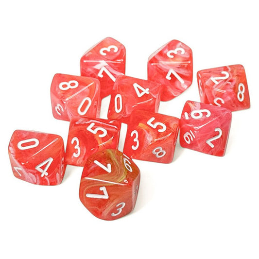 Festive: D10 - Dahlia/White Luminary (10 dice)