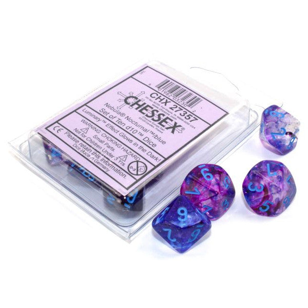 Nebula: D10 - Nocturnal/Blue Luminary (10 dice)