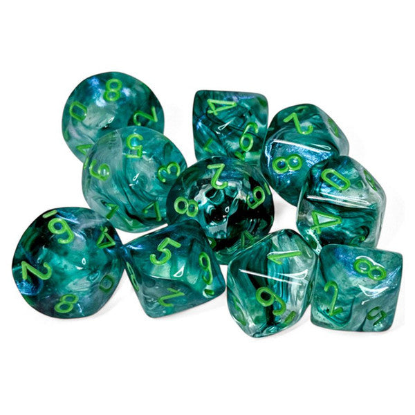 Borealis: D10 - Kelp/Light Green Luminary (10 dice)