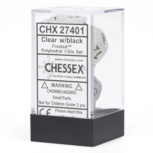 Frosted: Poly - Clear/Black (7 dice)