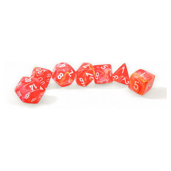 Festive: Poly - Dahlia/White Luminary (7 dice)