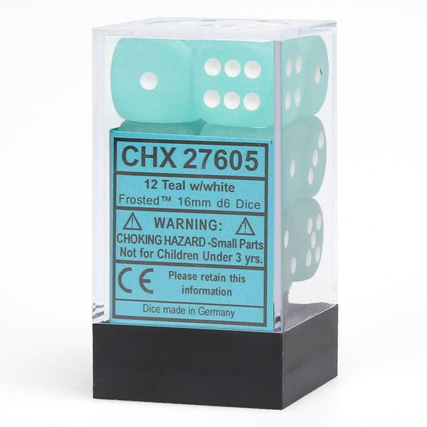 Frosted: 16mm D6 - Teal/White  (12)