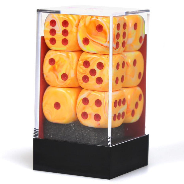 Festive: 16mm D6 - Sunburst/Red (12)