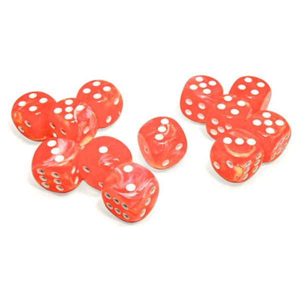 Festive: 16 mm D6 - Dahlia/White Luminary (12 dice)
