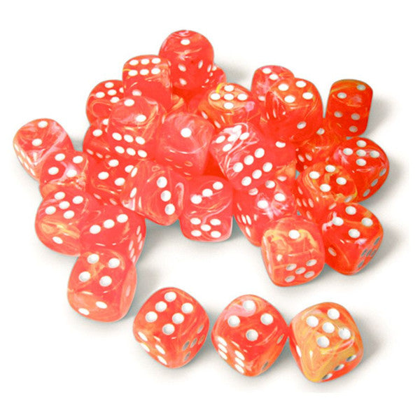 Festive: 12 mm D6 - Dahlia/White (36 dice)