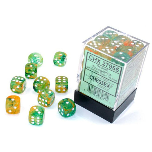 Nebula: 12 mm D6 - Spring/White Luminary (36 dice)