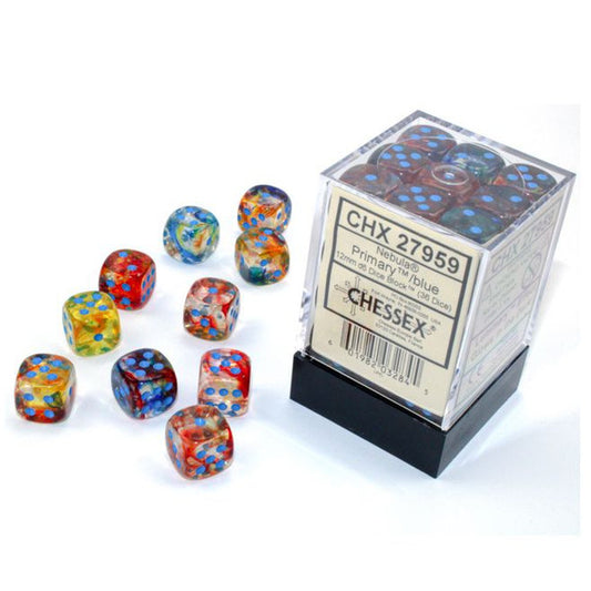 Nebula: 12 mm D6 - Primary/Turquoise Luminary (36 dice)
