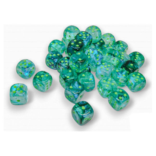 Borealis: 12 mm D6 - Kelp/Light Green Luminary (36 dice)