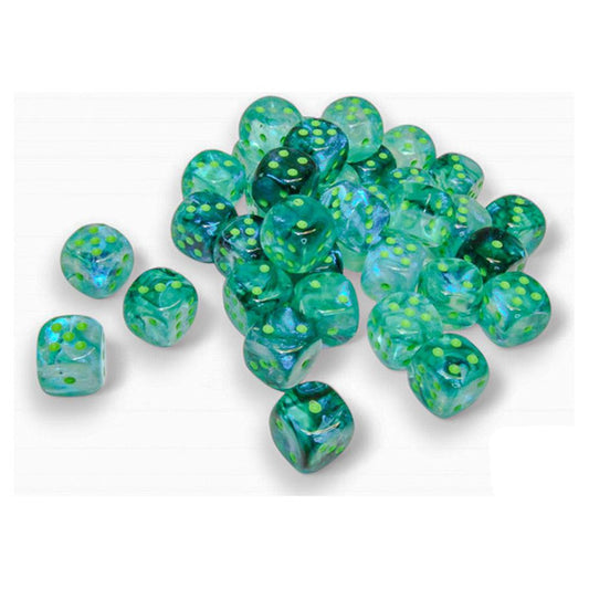 Borealis: 12 mm D6 - Kelp/Light Green Luminary (36 dice)