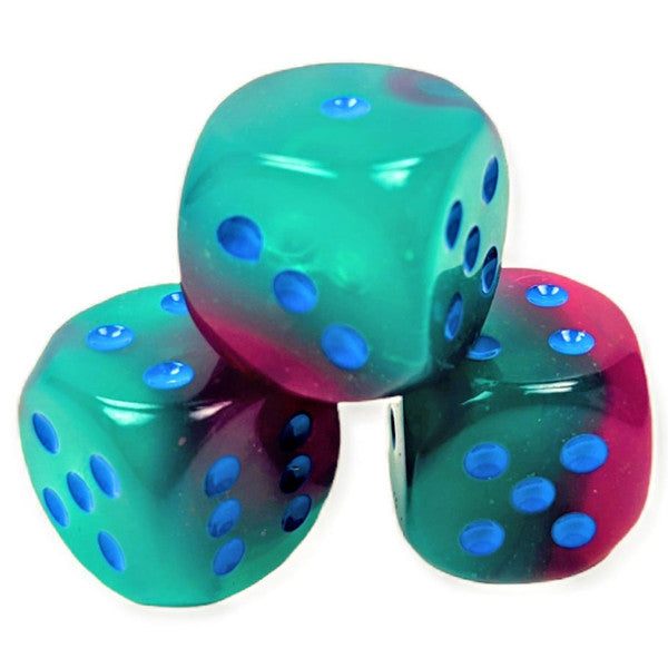 Gemini: 30 mm D6 - Gel Green Pink/Blue Luminary (1 die)