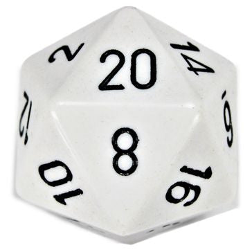 Opaque: 34 mm D20 - White/Black (1 die)