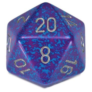 Speckled: 34 mm D20 - Silver Tetra (1 die)