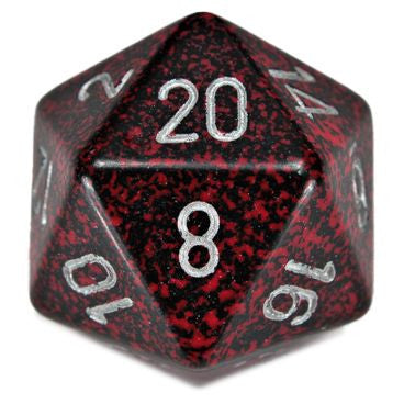 Speckled: 34 mm D20 - SilverVolcano (1 die)