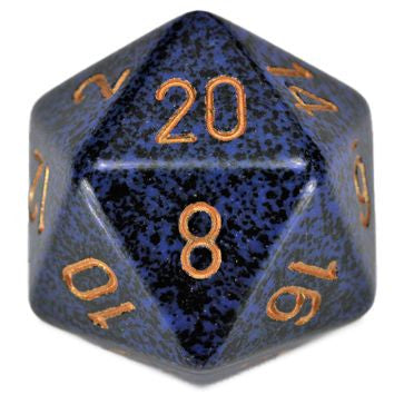 Speckled: 34 mm D20 - Golden Cobalt (1 die)