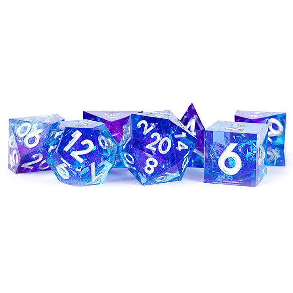 Handcrafted Sharp Edge Resin Dice Set - Oceanic Flare (7)