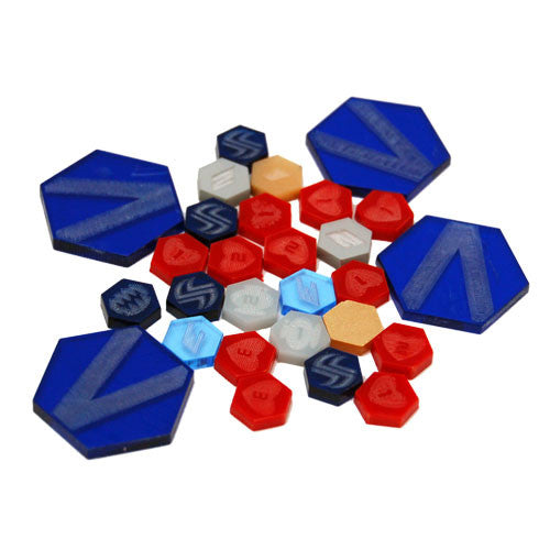 (BSG Certified USED) Dreadball: Xtreme - Premium Acrylic Counters (Blue)