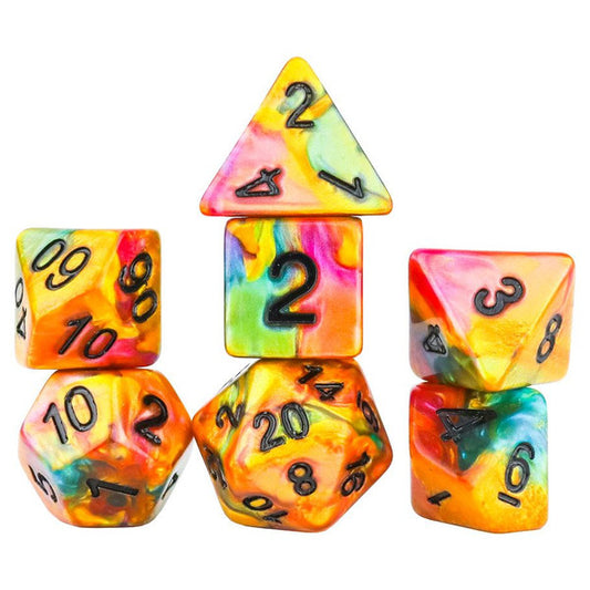 RPG Dice Set - Rainbow Gold (7)