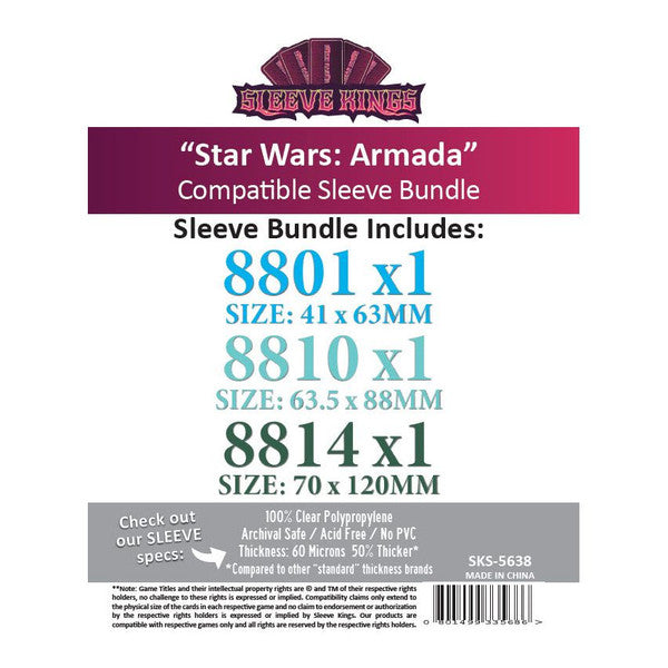 Sleeve Kings - Star Wars: Armada Compatible Sleeve Bundle (330 sleeves)