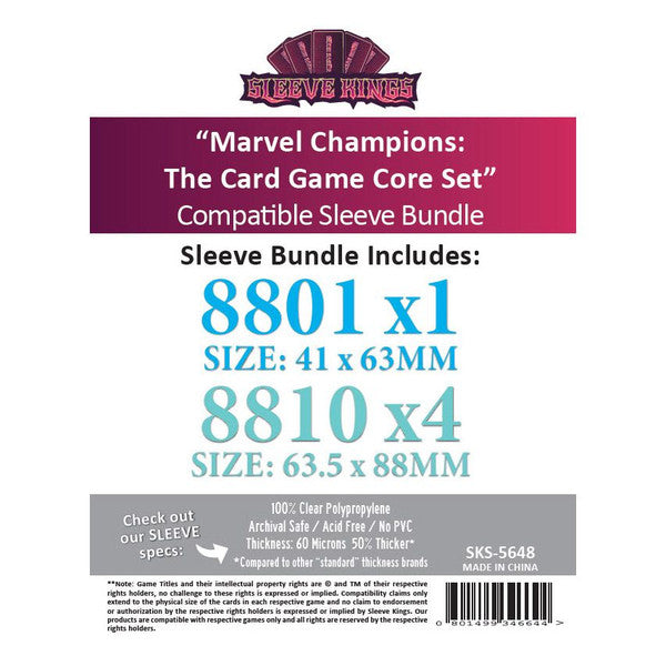 Sleeve Kings - Marvel Champions: The Card Game Core Set Compatible Sleeve Bundle (550 sleeves)
