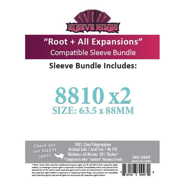 Sleeve Kings - Root + All Expansions Compatible Sleeve Bundle (220 sleeves)