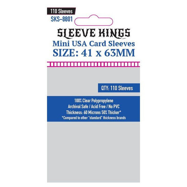 Sleeve Kings - Mini USA Card Sleeves (41 x 63 mm, 110 sleeves)