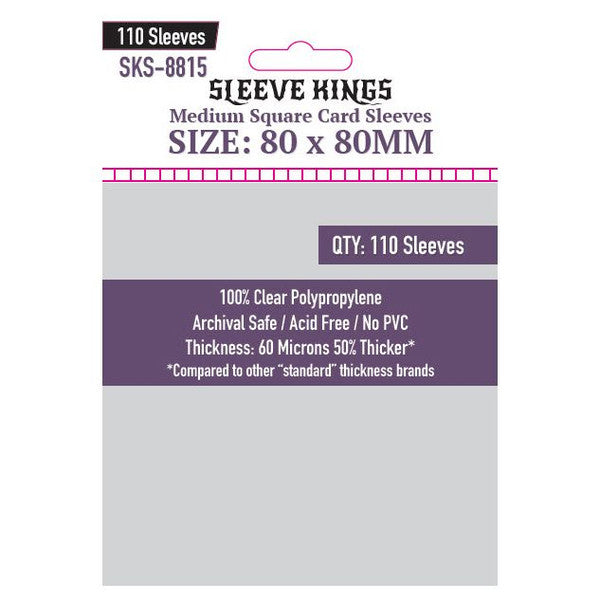 Sleeve Kings - Medium Square Card Sleeves (80 x 80 mm, 110 sleeves)