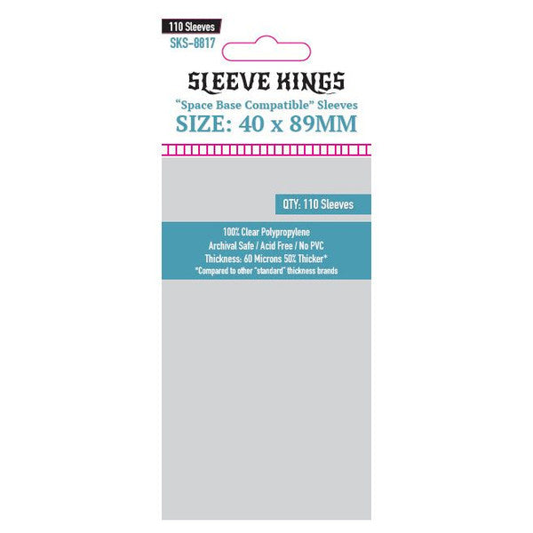 Sleeve Kings - Space Base Compatible Card Sleeves (40 x 89 mm, 110 sleeves)