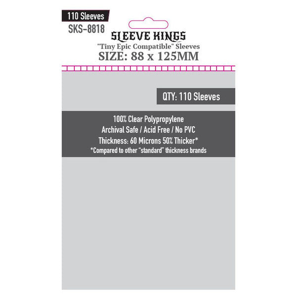 Sleeve Kings - Tiny Epic Compatible Card Sleeves (88 x 125 mm, 110 sleeves)