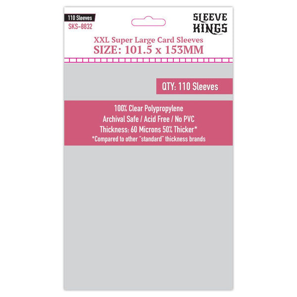 Sleeve Kings - XXL Super Large Game Card Sleeves (101.5 x 153 mm, 110 sleeves)