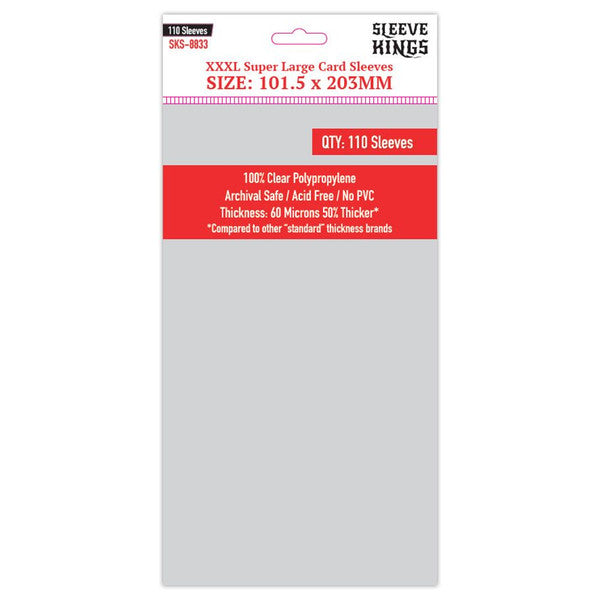 Sleeve Kings - XXXL Super Large Game Card Sleeves (101.5 x 203 mm, 110 sleeves)