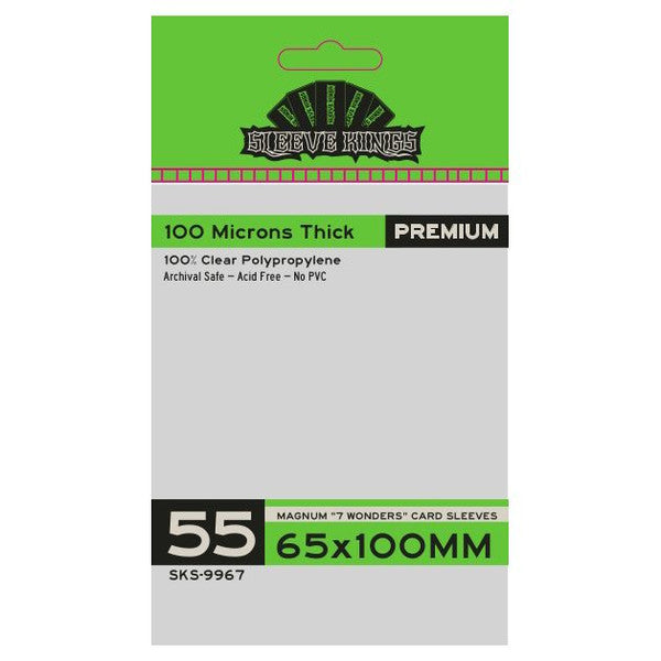 Sleeve Kings - Premium 7 Wonders Magnum Card Sleeves (65 x 100 mm, 55 sleeves)