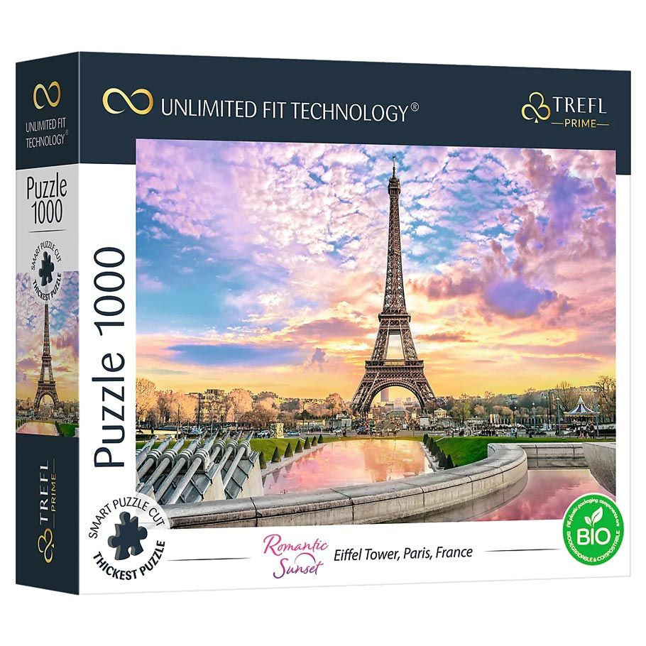 Romantic Sunset: Eiffel Tower, Paris, France Prime Puzzle (1000pc)