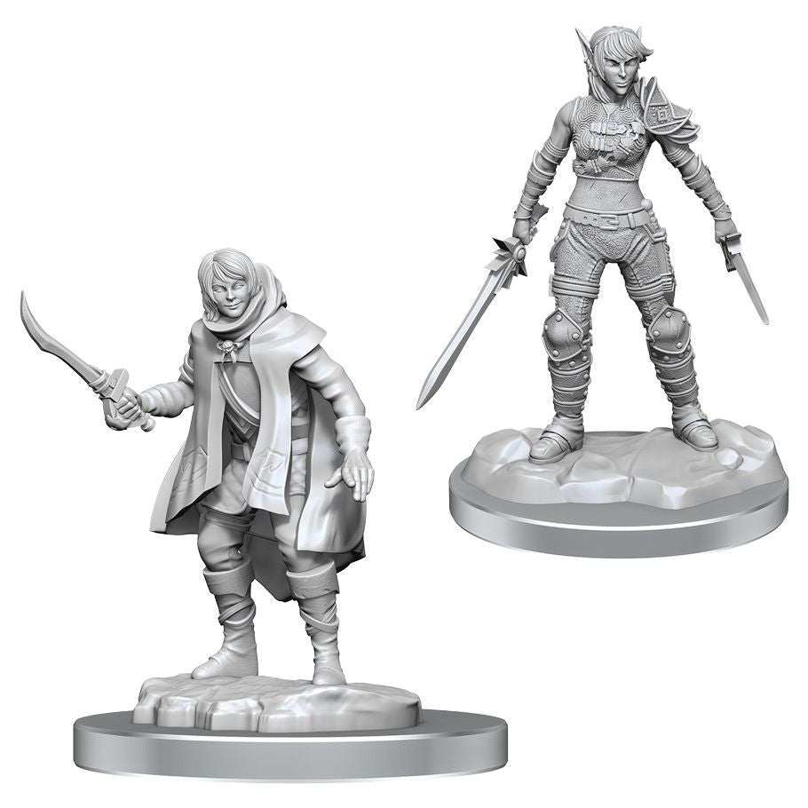 Nolzur's Marvelous Unpainted Miniatures - Elf Rogue & Half-Elf Rogue Protégé (90582)