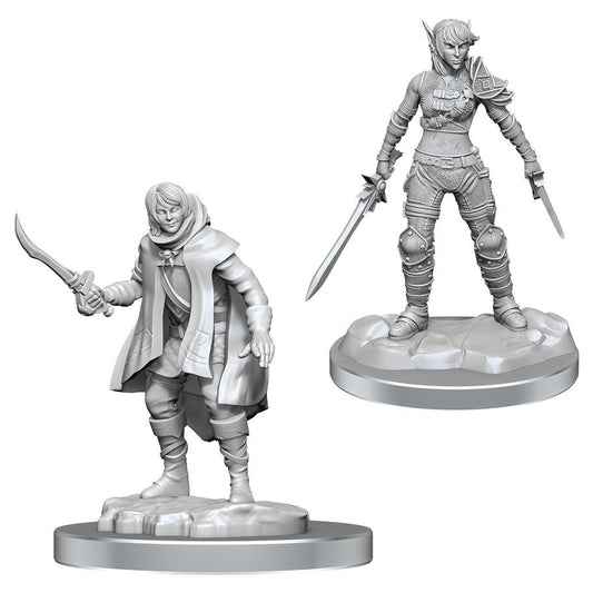 Nolzur's Marvelous Unpainted Miniatures - Elf Rogue & Half-Elf Rogue Protégé (90582)