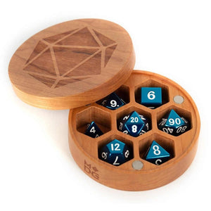 Premium Wood Round Dice Case - Cherry