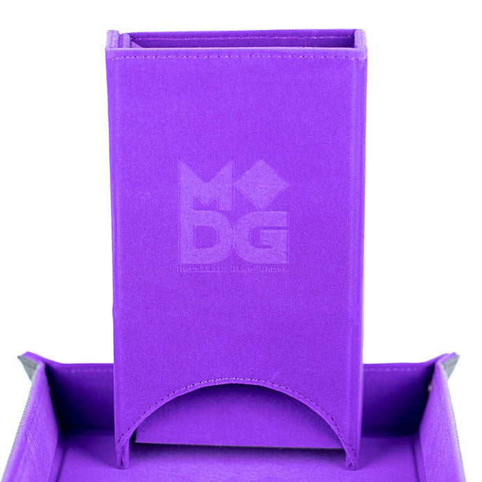 Fold Up Velvet Dice Tower - Purple