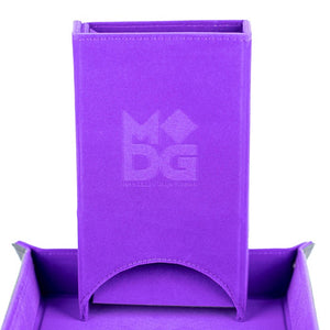 Fold Up Velvet Dice Tower - Purple