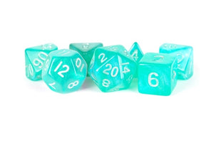 Stardust: 16mm Acrylic Poly Dice Set - Teal (7)