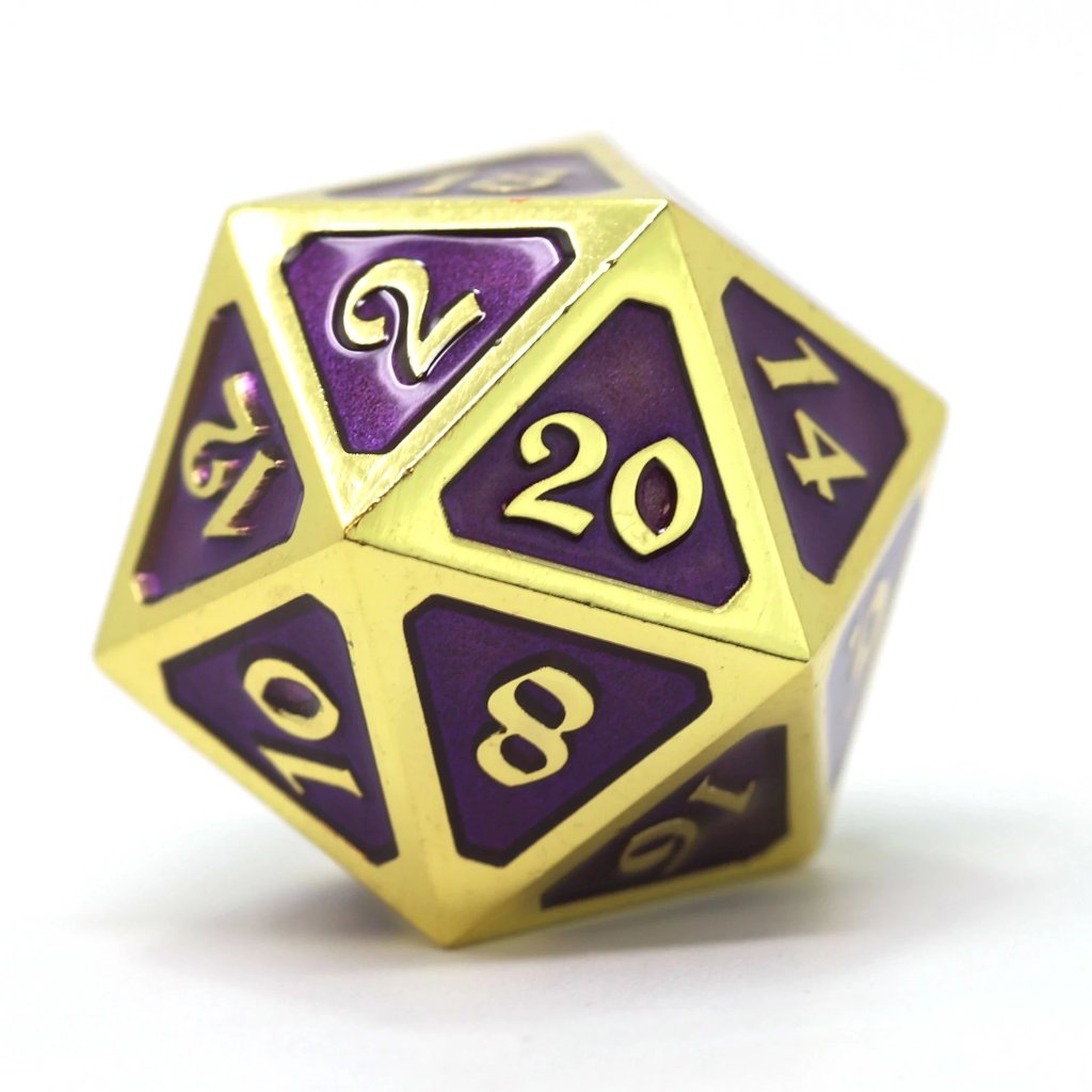 Mythica: Dire D20 - Gold Amethyst