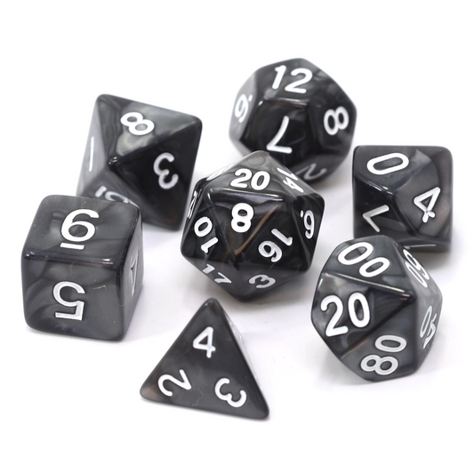 RPG Set - Black Swirl w/ White